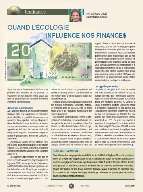 Quand l’écologie influence nos finance$